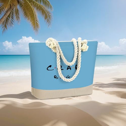Fokongna Tote Bag For Women, Beach Bag Best Friend Travel Birthday Gifts, Travel Parties Vacation Shopping Essentials - color: Crap Blue