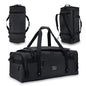 Large Duffle Bag for Travel - Men & Women, Foldable Gym Duffle Backpack, Heavy Duty Tactical Military Canvas Duffel Bags, Extra Big Carry On with Shoe Pockets, Waterproof (80L/103L) - color: Black, size: M(80L)
