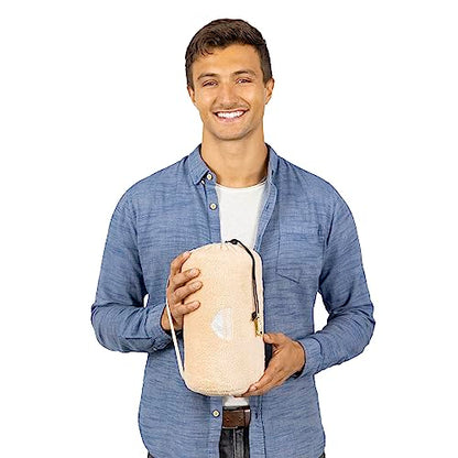 BlueHills Travel Blanket Pillow Rolled Premium Soft Plush Airplane Throw Traveler Essentials Gift Compact in a Bag 70X48 inches Long Car Plane Flight Portable Beige R06 - color: R06-beige