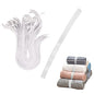 LELE LIFE 30Pcs Roll-up Clothes Storage Elastic Band, Adjustable Clothing Storage Strap with Button and Buttonholes, Travel Luggage Space Saver, Drawer and Closet Organizer, White - color: White