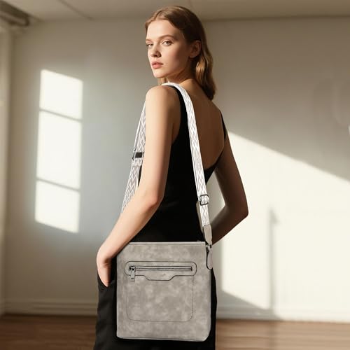 TANTOMI Crossbody Bags for Women Casual Crossbody Purses for Women Travel Shoulder Bag Handbags with Adjustable Strap - color: Gray