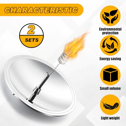 Maitys 2 Pcs Solar Fire Starter Solar Spark Lighter Camping Survival Tool Windproof Fire Starter Emergency Travel Kits Parabolic Mirror Ignition Cooker Outdoor Hiking Tool Home Yard