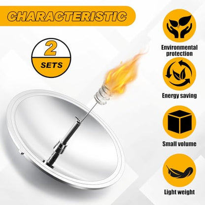 Maitys 2 Pcs Solar Fire Starter Solar Spark Lighter Camping Survival Tool Windproof Fire Starter Emergency Travel Kits Parabolic Mirror Ignition Cooker Outdoor Hiking Tool Home Yard