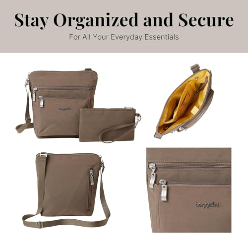 Baggallini Pocket Crossbody Bags for Women 8x8 Small Lightweight Durable Water-resistant Travel Purse W/Rfid - color: Portobello