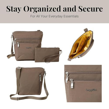 Baggallini Pocket Crossbody Bags for Women 8x8 Small Lightweight Durable Water-resistant Travel Purse W/Rfid - color: Portobello