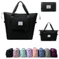 Large Capacity Foldable Travel Bag, Expandable lightweight Carry on Bag, Dry with Wet Separation Spor Duffel Bags (Black) - color: Black