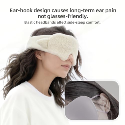Original Sheep Sleep Mask Soft Light Blocking Eye Mask White Adjustable Elastic Rest Eye Cover Quiet Buckle Comfort Eye Shade for Home Travel School - color: White