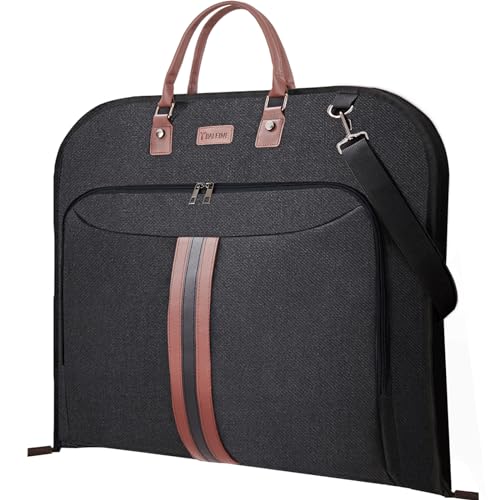 BALEINE Travel Garment Bag, Travel Suit Bag for Men, Water Resistant Carry on Garment Bag for Hanging Clothes, Garment Duffel Bag for Travel Business (Black) - color: Black