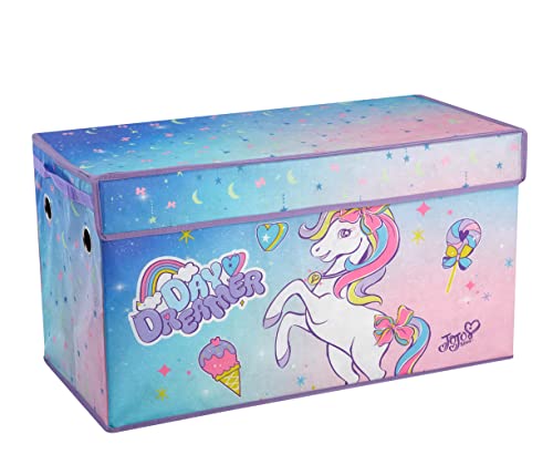 Idea Nuova JoJo Siwa Unicorn Bow Day Dreamer Collapsible Children’s Storage Trunk, Durable with Soft Lid, 28.5"x14.5"x16" - color: Jojo Siwa / Day Dreamer