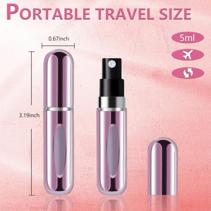 opasyo Refillable Perfume Portable Atomizer Bottle Refillable Perfume Spray, Leak-Proof Perfume Spray Bottle, Travel Perfume for Traveling and Outgoing (5ml, 4 Pack Silver/Pink/Blue/Black) - color: Silver, Pink, Blue, Black