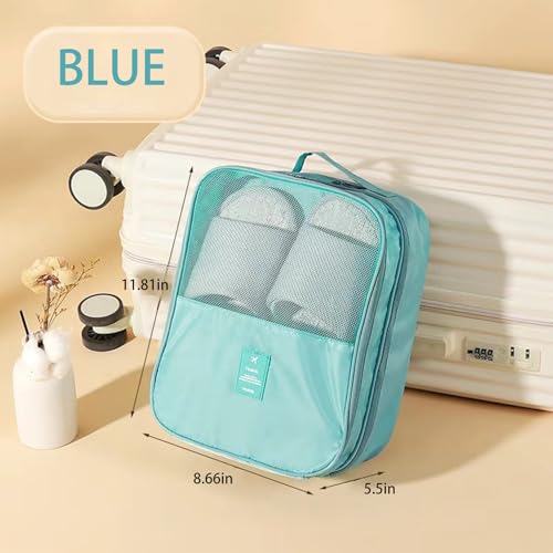 Shoe Bags for Travel,Shoe Bag Holds 3 Pair of Shoes,Shoe Storage Pouch for Travel and Daily Use,Shoe Organizer Travel Essentials for Packing in Suitcase,Waterproof - size: Sky Blue
