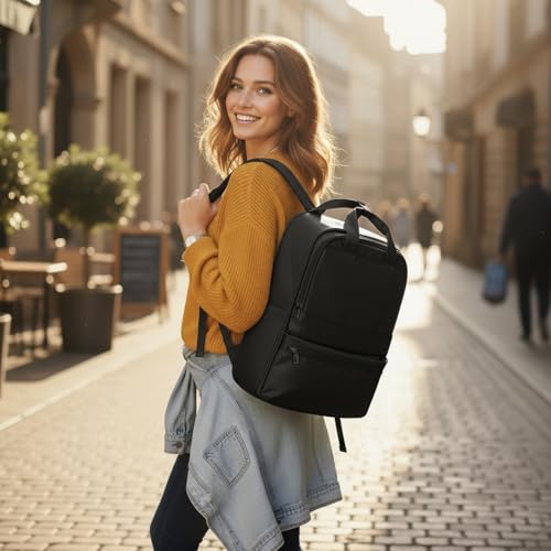 wepadre Black Travel Backpack For Women Men Airline Approved Carry On Bags For Airplanes Personal Item Bag For Airlines Waterproof Hiking Backpack College Laptop Backpack Weekender Overnight Bag - color: Black