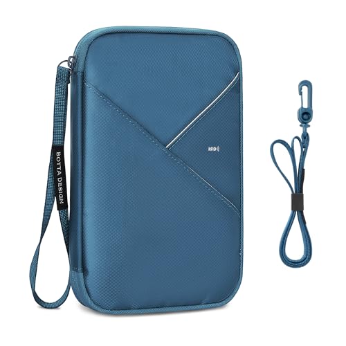 Veki Passport Holder for Travel Women Family, Passport Wallet Bag, RFID Travel Document Organizer, Waterproof Passport Holder for Men, Portable Case for Cards, Cash, Tickets, ID (Navy Blue, L) - color: Navy Blue, size: L