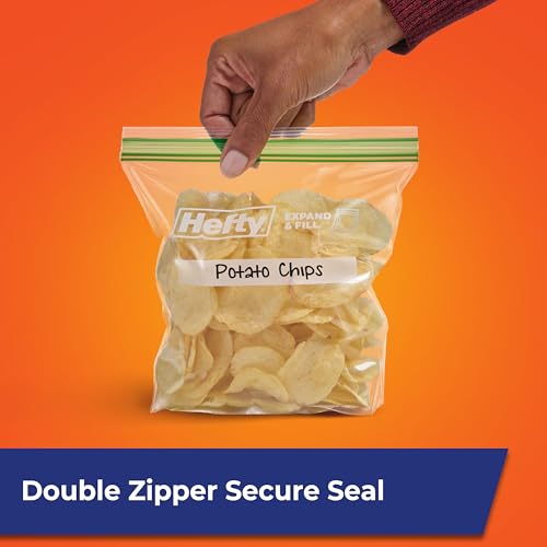 Hefty XL Press to Close Plastic Sandwich Expand and Fill Food Storage Bags, 130 Count (Pack of 2) - size: Sandwich (Pack of 2), style: 130 Count