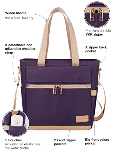 JOYHILL Lunch Bag for Woman, Leakproof Insulated Lunch Box with Shoulder Strap, Adult Reusable Lunch Cooler Tote Bags for Work Picnic Camping Beach (D-PURPLE) - color: D-purple