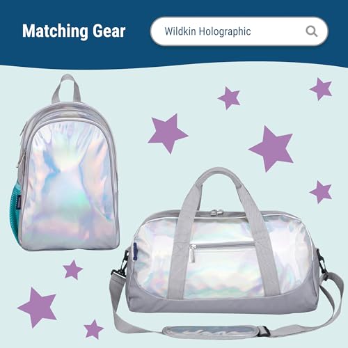 Wildkin Kids Two Compartment Insulated Lunch Bag – Keeps Food Hot or Cold, Easy-Clean Lining, Leak-Resistant & BPA-Free – Boys & Girls, Ideal for School, Travel & Daycare – Holographic - color: Holographic
