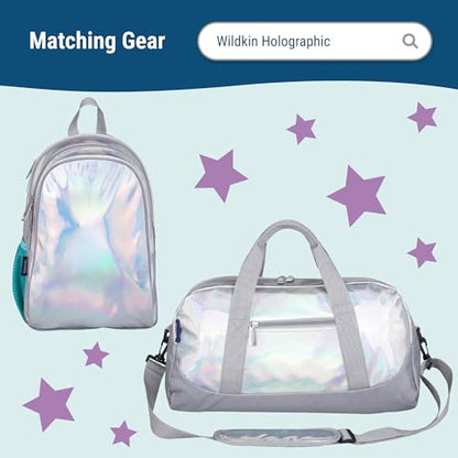 Wildkin Kids Two Compartment Insulated Lunch Bag – Keeps Food Hot or Cold, Easy-Clean Lining, Leak-Resistant & BPA-Free – Boys & Girls, Ideal for School, Travel & Daycare – Holographic - color: Holographic