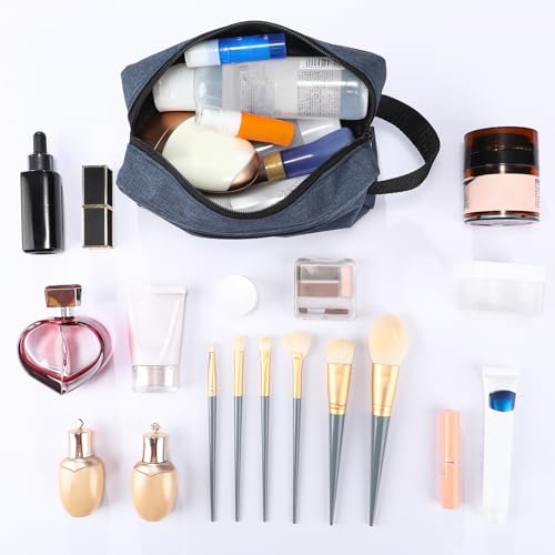 Sanwuta 8 Pcs Travel Toiletry Bags for Men Large Water Resistant Shaving Bag Portable Cosmetic Storage Bags with Handle Travel Pouch Case for Father's Day Wedding Gifts 4 Colors