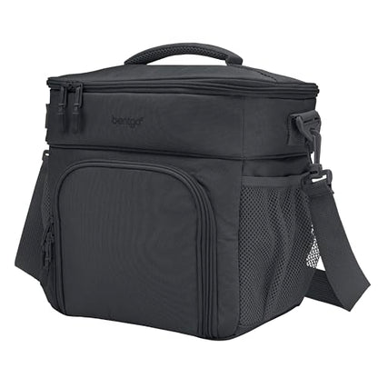 Bentgo Prep Deluxe Insulated Multimeal Bag - Lunch Box Bag, Holds 5 Meals, Premium Insulation up to 8 Hrs, Durable, Water-Resistant - Large Capacity For Adult Meal Prep (Dark Gray) - color: Dark Gray