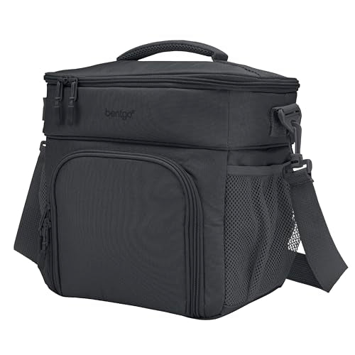 Bentgo Prep Deluxe Insulated Multimeal Bag - Lunch Box Bag, Holds 5 Meals, Premium Insulation up to 8 Hrs, Durable, Water-Resistant - Large Capacity For Adult Meal Prep (Dark Gray) - color: Dark Gray