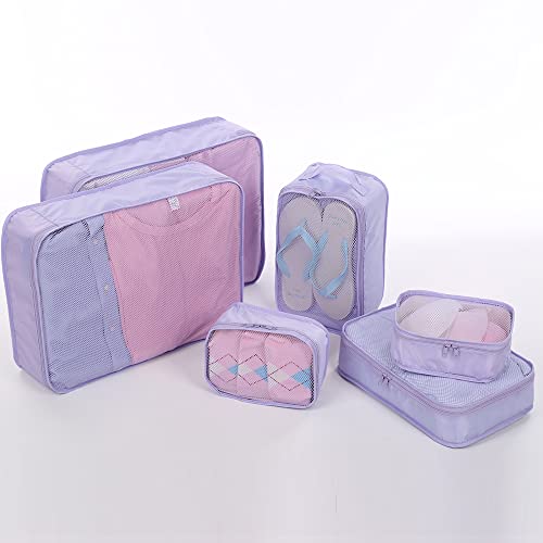 JJ POWER Travel Packing Cubes, Luggage Organizers with Shoe Bag - color: Purple
