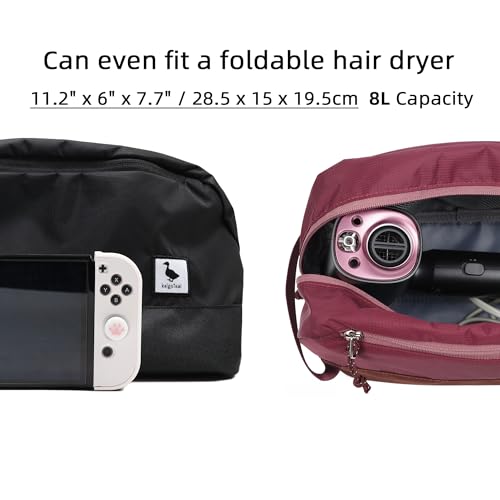 Travel Toiletry Bag 8L, Large Packing Cube with Waterproof TPU Wet/Dry Compartment - color: Black Stealth, size: 8L