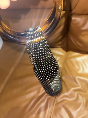 Munyee Hua Rhinestone Mesh Wine Bag Champagne Bottle Tote with Handle Reusable Gift Pouch Crystal Carrier Sparkly Bling Wedding Party Bridesmaid Gift Housewarming Holiday(Brown Handle Black Mesh) - color: Brown Handle Black Mesh