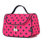 Yeiotsy Travel Cosmetic Bag for Women – Polka Dot Makeup Bag Organizer & Hanging Toiletry Bag - color: Rose Red