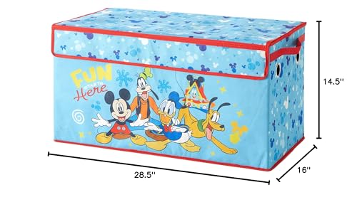 Idea Nuova Disney Mickey Mouse Collapsible Children’s Toy Storage Trunk, Durable with Soft Lid, 28.5"x 14.5"x16" - color: Mickey Mouse