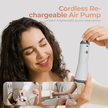 Portable Wireless Vacuum Sealer Pump,Powerful Air Compressor for Luggage Compression Bags with USB Fast Charging & Rechargeable