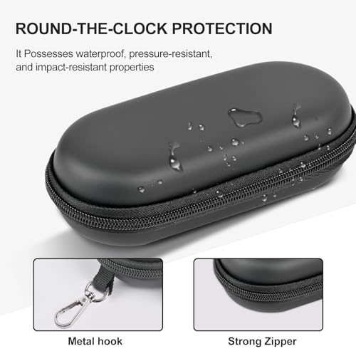 Double Glasses Case,Dual Eyeglasses & Sunglasses Organizer with Clip Zipper Closure for Travel 2 Pairs Storage Box - color: Black