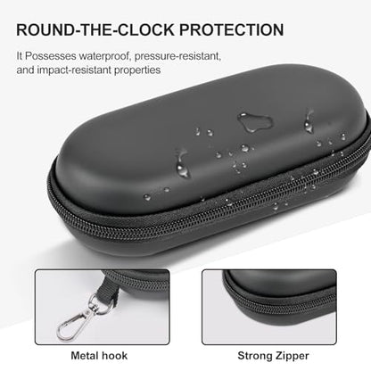 Double Glasses Case,Dual Eyeglasses & Sunglasses Organizer with Clip Zipper Closure for Travel 2 Pairs Storage Box - color: Black