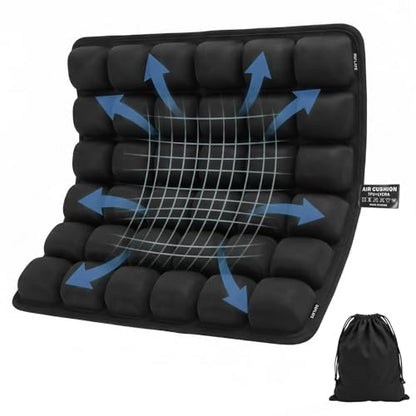 Upgraded Inflatable Travel Seat Cushion for Airplane and Car, Portable Air Cushion for Long Flights, Office Chair and Wheelchair, Pressure Relief Seat Pad for Sitting Comfort