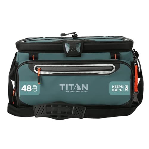 Titan by Arctic Zone Deep Freeze Cooler - Zipperless Hardbody Cooler - Deep Freeze Insulation, HardBody Liner, and SmartShelf - color: Jungle Hunt, size: 48 Can