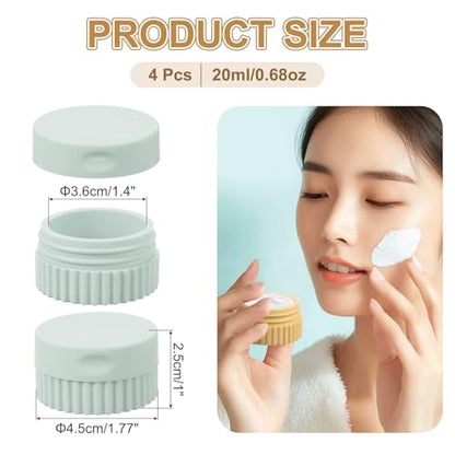 uxcell 4pcs Travel Containers for Toiletries, 0.68oz 20ml Small Silicone Cream Jars Leak-proof Travel Essentials with Lid for Cosmetic Body Skin Cream, Light Gray - color: Light Gray