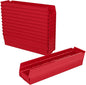 Akro-Mils 30128 Plastic Shelf Bins, Heavy Duty Storage Bins for Garage, Closet, and Drawer Organization, 18-Inch x 4-Inch x 4-Inch, Red, 12-Pack - color: Red