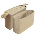 Felt Tote Bag organizer with Zipper Small Purse Organizer Insert With 2 Packs fits NeoNoe Series,Beige - color: Beige