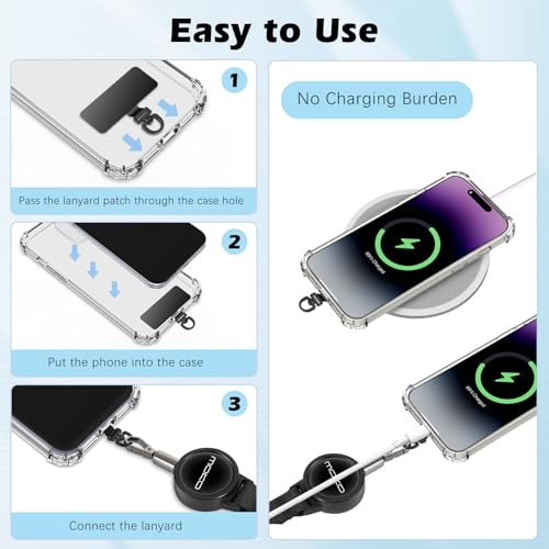 MoKo Phone Strap, Universal Phone Charm Chain Anti-theft Lanyard with Tether Tab, Pink White