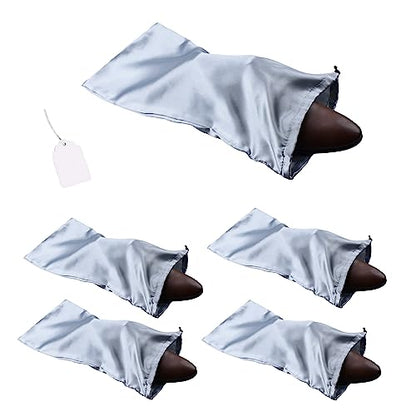 GONGKANGYUAN 4 Pack Shoe Bags for Travel Satin Fabric Shoe Bag with Drawstring for Men Women Travel Protecting Storing Shoes (Grey) - color: Grey
