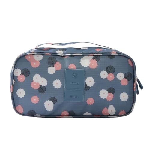 Bra Underwear Storage Bag Portable Multi-Functional Travel Organizers Pouch Case Packing Cube Cosmetic Bag,Blue Flowers - color: Blue Flowers
