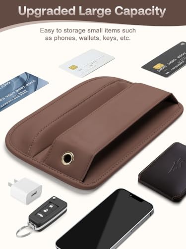 Premium Leather Car Seat Gap Filler Organizer (0.2”-1.2" Gaps), Clever Gifts for Car SUV Truck Owners (Brown, 1 Pack) - color: 03 Brown, 1 Pack