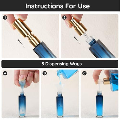 Segbeauty 0.34oz Travel Perfume Bottle Refillable, 5pcs 10ml Mini Glass Perfume Atomizers, Empty Portable Travel Size Cologne Spray Bottle, Small Cologne Sprayer with Refill Pump Tools - color: Green Blue Red Purple Black, style: Mini Bottles