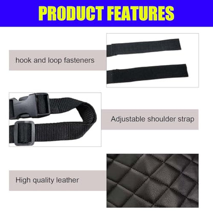 Car Net Pocket Handbag Holder Between Seats, Large Capacity Storage Bag for Front Seats, Leather Car Organizer Backseat Barrier for Kids Pet, Handbag Organizer Pocket Car Console Purse Holder