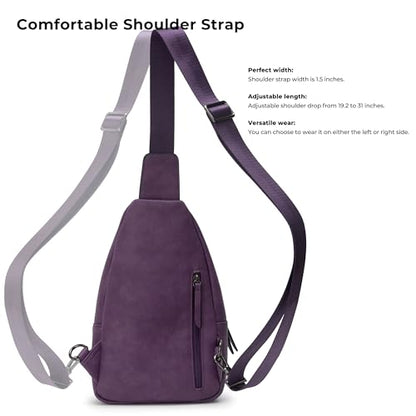 Alldaily Large Sling Bag for Women Crossbody Purse Leather Fashionable Trendy Chest Bag for Travel, Fanny Pack (Purple) - color: Purple
