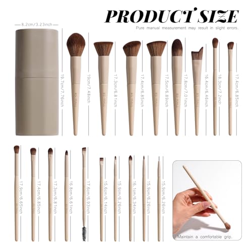 BS-MALL Professional Makeup Brush Set with Travel Case, Soft Synthetic Face & Eye Brushes for Foundation, Concealer, Powder, Blush & Eyeshadow for Beginners, Beauty Enthusiasts & Makeup Artists 18PCS - color: B-Matte