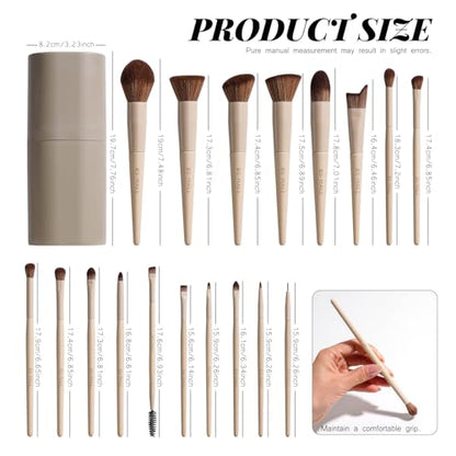 BS-MALL Professional Makeup Brush Set with Travel Case, Soft Synthetic Face & Eye Brushes for Foundation, Concealer, Powder, Blush & Eyeshadow for Beginners, Beauty Enthusiasts & Makeup Artists 18PCS - color: B-Matte