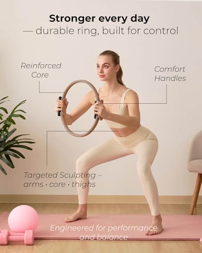 Pilates Kit for Women – Home Pilates Equipment Set with Ring, Ball & Resistance Bands | Pilates Starter Kit with Accessories in Gift Box - color: Taupe, style: Essential Kit - 3PC