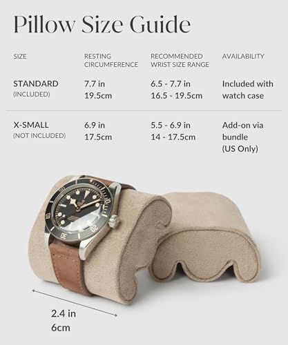 TAWBURY Single Watch Case - Genuine Top-Grain Leather Watch Box for Men & Women with Metal Zipper and Extra Wide Pillow for Large Watches (Taupe) - color: Taupe