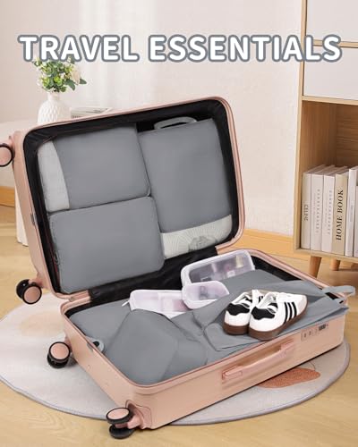 Compression Packing Cubes 11pc Set, Expandable Travel Organizers for Suitcases & Carry Ons, Durable Luggage Packing Bags for Travel Essentials Gray - color: Gray