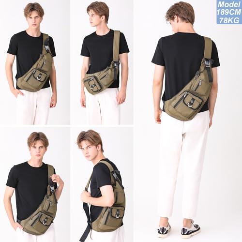 NICGID Sling Bag Chest Shoulder Backpack Crossbody Bags Casual Daypack for Men Women (Grey-014) - color: Grey-014